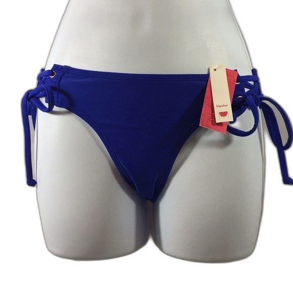 Xhilaration Womens Lace Up Hipster Bikini Bottom Only Juniors XSmall Rio Blue - Picture 2 of 9